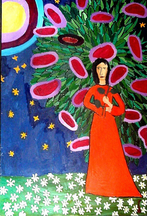 The Women Under Olive Bush. 1998. Oil on canvas, 215x145 cm