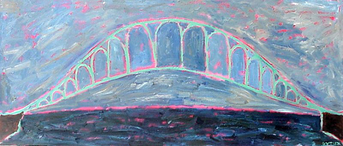 Bridge III. 2001. Oil on canvas, 74,5x174,5 cm 